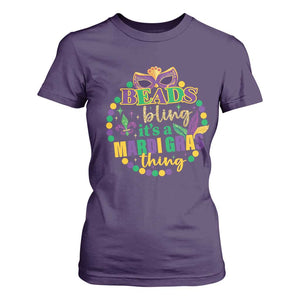 Beads And Bling It's A Mardi Gras Thing T Shirt For Women TS09 Purple Print Your Wear