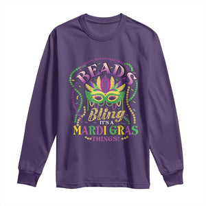 Beads And Bling It's A Mardi Gras Thing New Orleans Long Sleeve Shirt TS09 Purple Print Your Wear