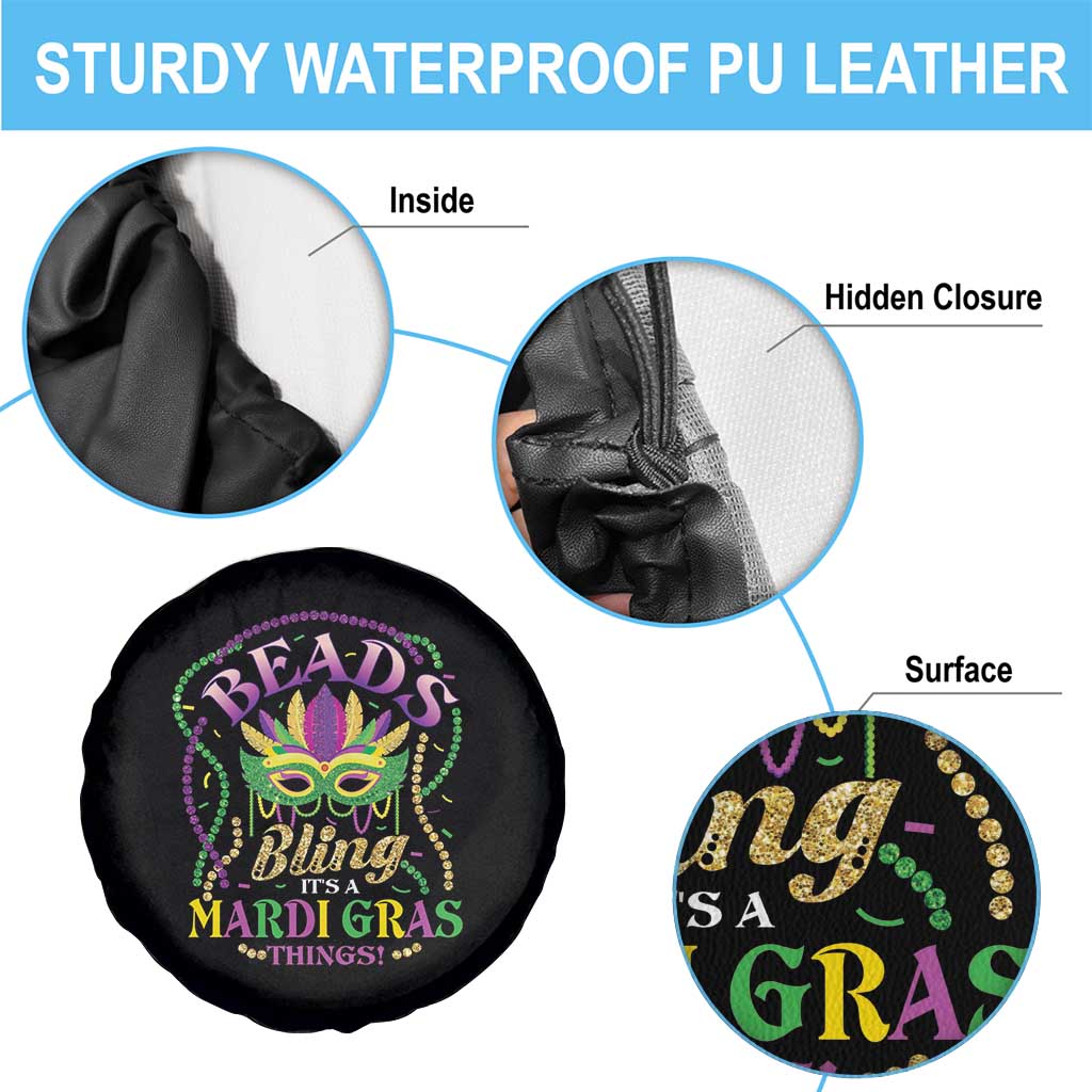 Beads And Bling It's A Mardi Gras Thing New Orleans Spare Tire Cover TS09 Print Your Wear