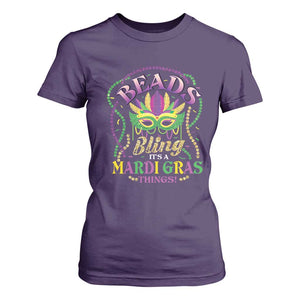 Beads And Bling It's A Mardi Gras Thing New Orleans T Shirt For Women TS09 Purple Print Your Wear