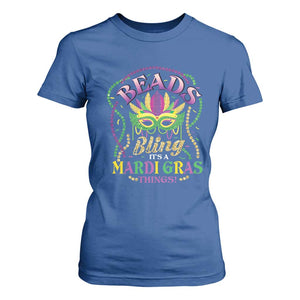 Beads And Bling It's A Mardi Gras Thing New Orleans T Shirt For Women TS09 Royal Blue Print Your Wear