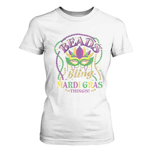 Beads And Bling It's A Mardi Gras Thing New Orleans T Shirt For Women TS09 White Print Your Wear