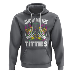 Mardi Gras Hoodie Show Me The Titties Funny Skeleton Crawfish TS09 Charcoal Printyourwear