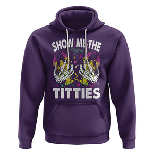 Mardi Gras Hoodie Show Me The Titties Funny Skeleton Crawfish TS09 Purple Printyourwear