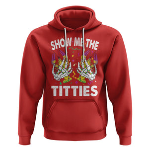 Mardi Gras Hoodie Show Me The Titties Funny Skeleton Crawfish TS09 Red Printyourwear