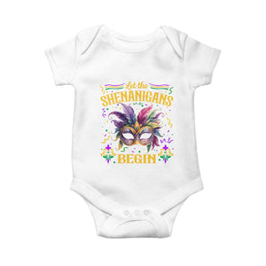 Mardi Gras Baby Onesie Let The Shenanigans Begin TS09 White Print Your Wear
