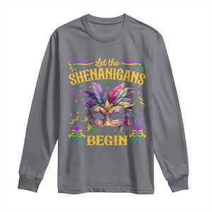 Mardi Gras Long Sleeve Shirt Let The Shenanigans Begin TS09 Charcoal Print Your Wear