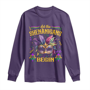 Mardi Gras Long Sleeve Shirt Let The Shenanigans Begin TS09 Purple Print Your Wear