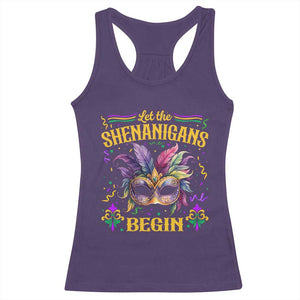 Mardi Gras Racerback Tank Top Let The Shenanigans Begin TS09 Purple Print Your Wear