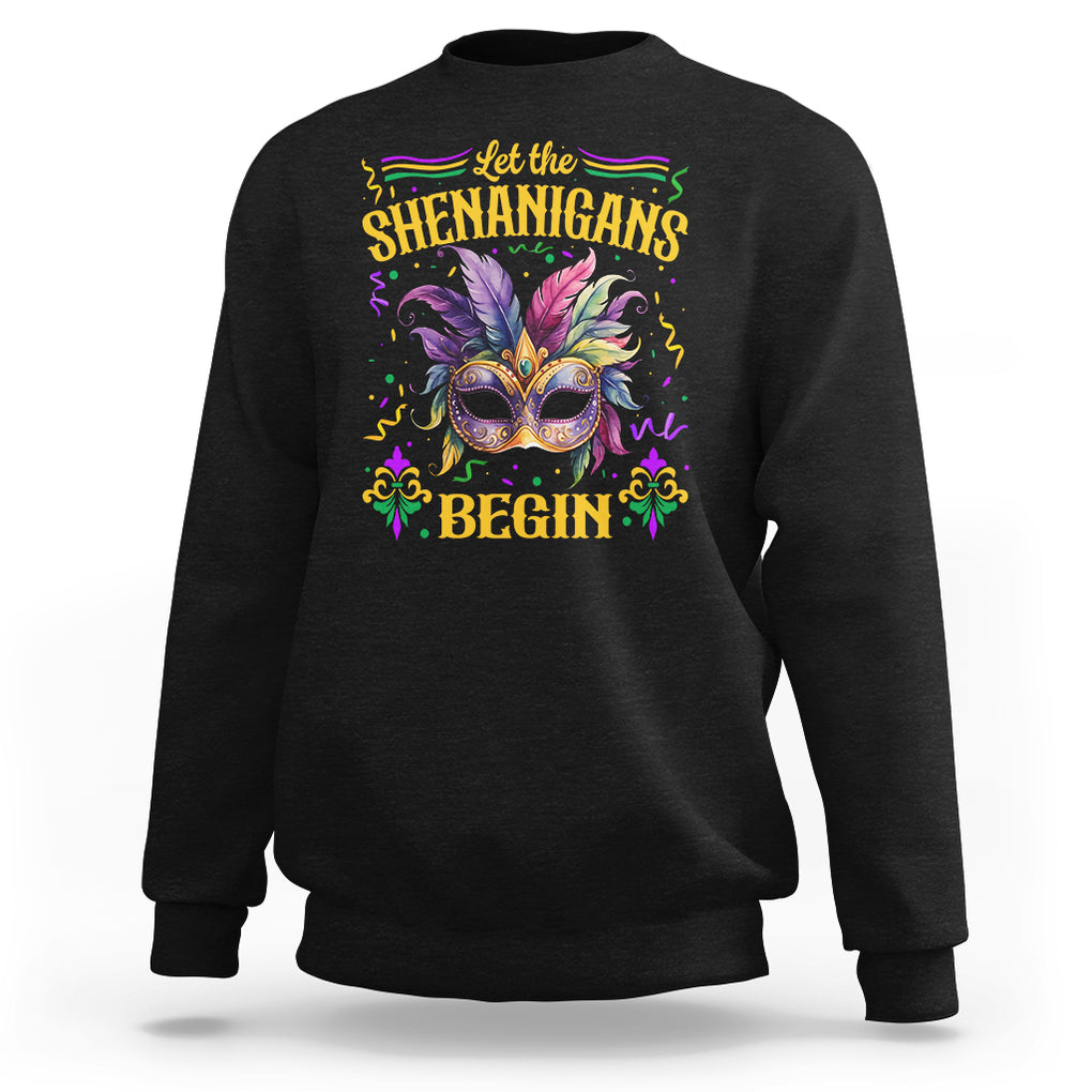 Mardi Gras Sweatshirt Let The Shenanigans Begin TS09 Black Printyourwear