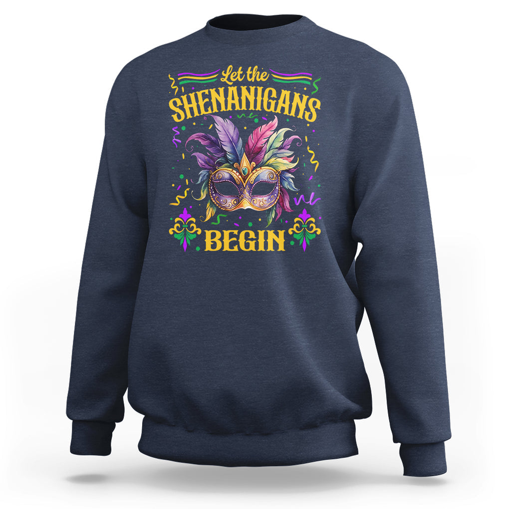 Mardi Gras Sweatshirt Let The Shenanigans Begin TS09 Navy Printyourwear