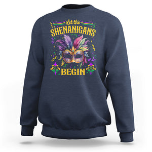 Mardi Gras Sweatshirt Let The Shenanigans Begin TS09 Navy Printyourwear