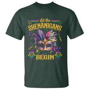 Mardi Gras T Shirt Let The Shenanigans Begin TS09 Dark Forest Green Printyourwear