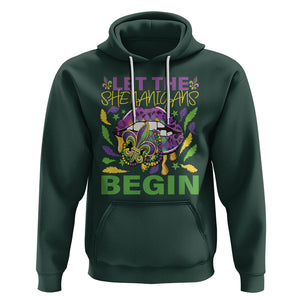 Mardi Gras Hoodie Let The Shenanigans Begin Leopard Lips TS09 Dark Forest Green Printyourwear