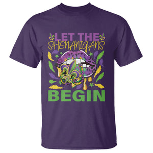 Mardi Gras T Shirt Let The Shenanigans Begin Leopard Lips TS09 Purple Printyourwear