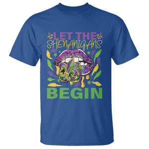 Mardi Gras T Shirt Let The Shenanigans Begin Leopard Lips TS09 Royal Blue Printyourwear