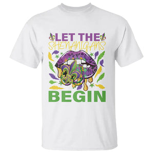 Mardi Gras T Shirt Let The Shenanigans Begin Leopard Lips TS09 White Printyourwear