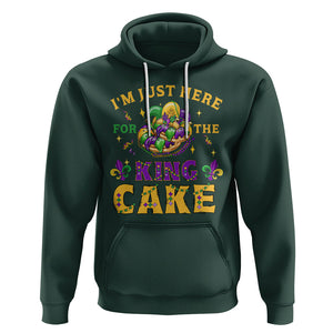 Funny Mardi Gras Hoodie I'm Just Here For The King Cake TS09 Dark Forest Green Printyourwear