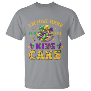 Funny Mardi Gras T Shirt I'm Just Here For The King Cake TS09 Sport Gray Printyourwear