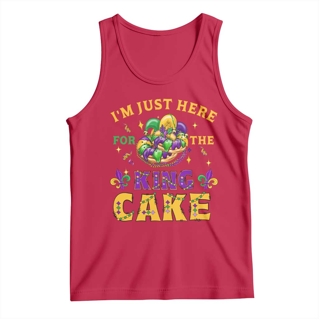 Funny Mardi Gras Tank Top I'm Just Here For The King Cake TS09 Red Print Your Wear