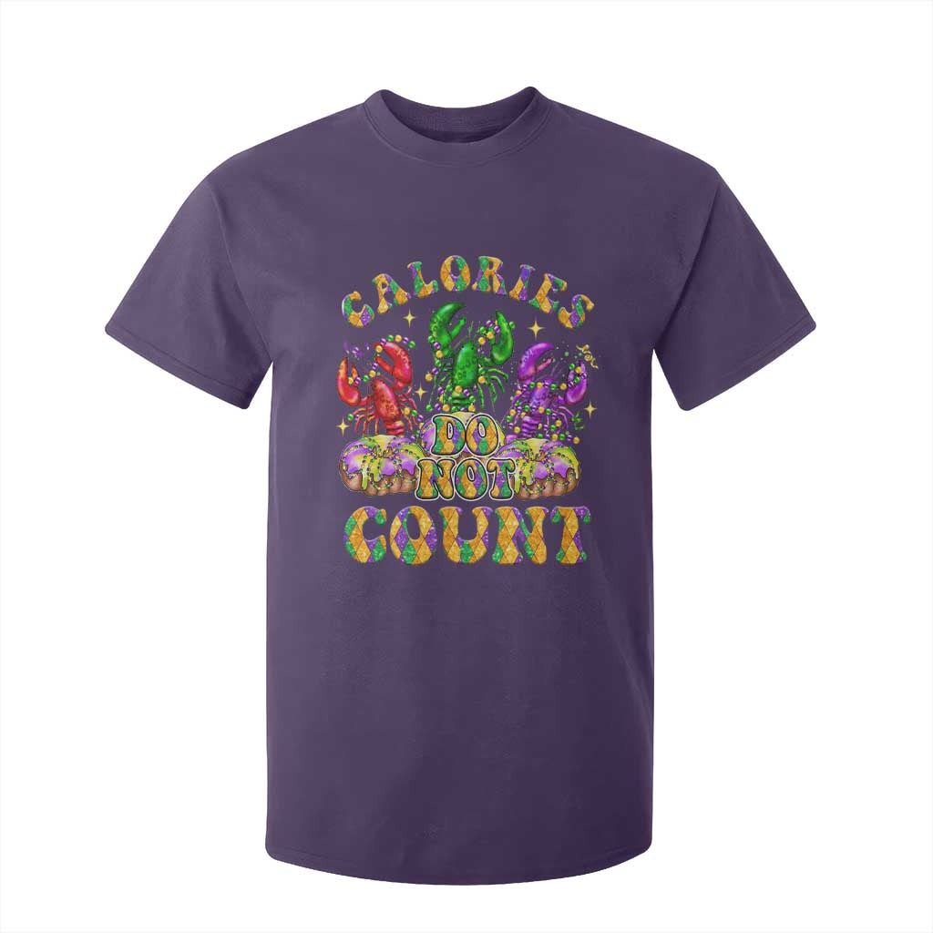 Funny Mardi Gras T Shirt For Kid King Cake Calories Dont Count TS09 Purple Print Your Wear