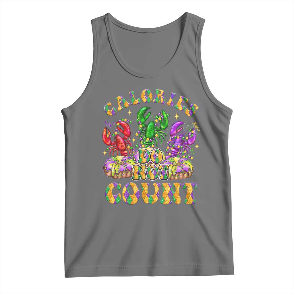 Funny Mardi Gras Tank Top King Cake Calories Dont Count TS09 Black Heather Print Your Wear