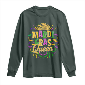 Mardi Gras Queen Long Sleeve Shirt Parade Party Fat Tuesday New Orleans TS09 Dark Forest Green Print Your Wear