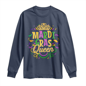 Mardi Gras Queen Long Sleeve Shirt Parade Party Fat Tuesday New Orleans TS09 Navy Print Your Wear