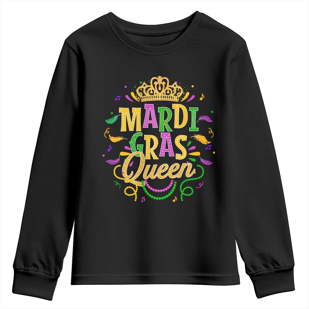 Mardi Gras Queen Youth Sweatshirt Parade Party Fat Tuesday New Orleans TS09 Black Print Your Wear