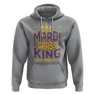 Mardi Gras King Hoodie Parade Party Fat Tuesday New Orleans TS09 Sport Gray Printyourwear