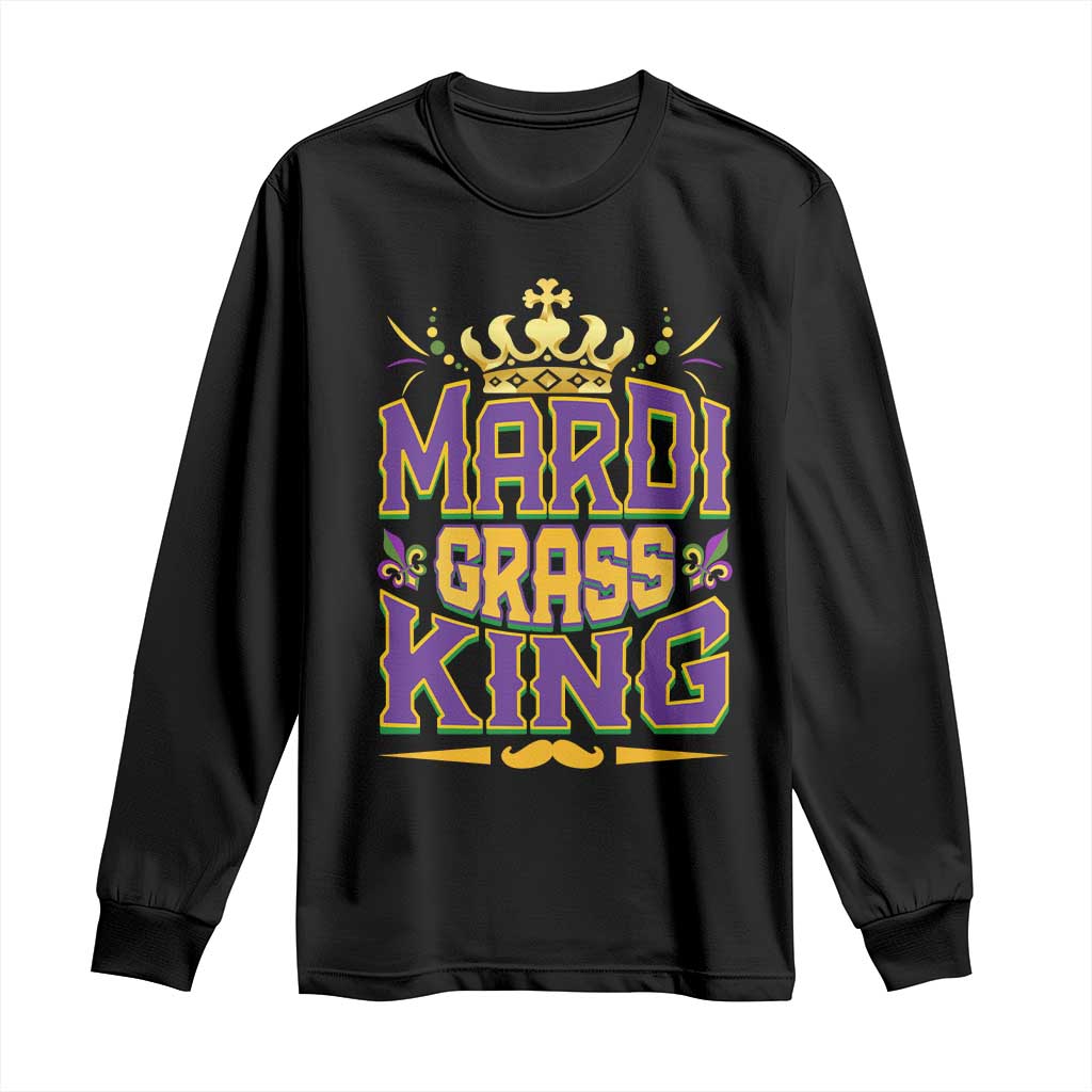 Mardi Gras King Long Sleeve Shirt Parade Party Fat Tuesday New Orleans TS09 Black Print Your Wear