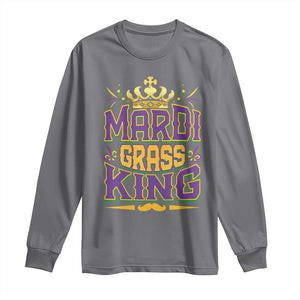 Mardi Gras King Long Sleeve Shirt Parade Party Fat Tuesday New Orleans TS09 Charcoal Print Your Wear