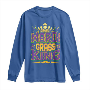 Mardi Gras King Long Sleeve Shirt Parade Party Fat Tuesday New Orleans TS09 Royal Blue Print Your Wear