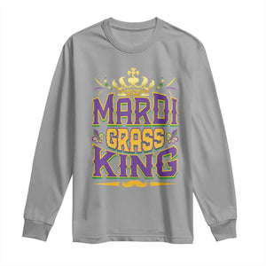 Mardi Gras King Long Sleeve Shirt Parade Party Fat Tuesday New Orleans TS09 Sport Gray Print Your Wear