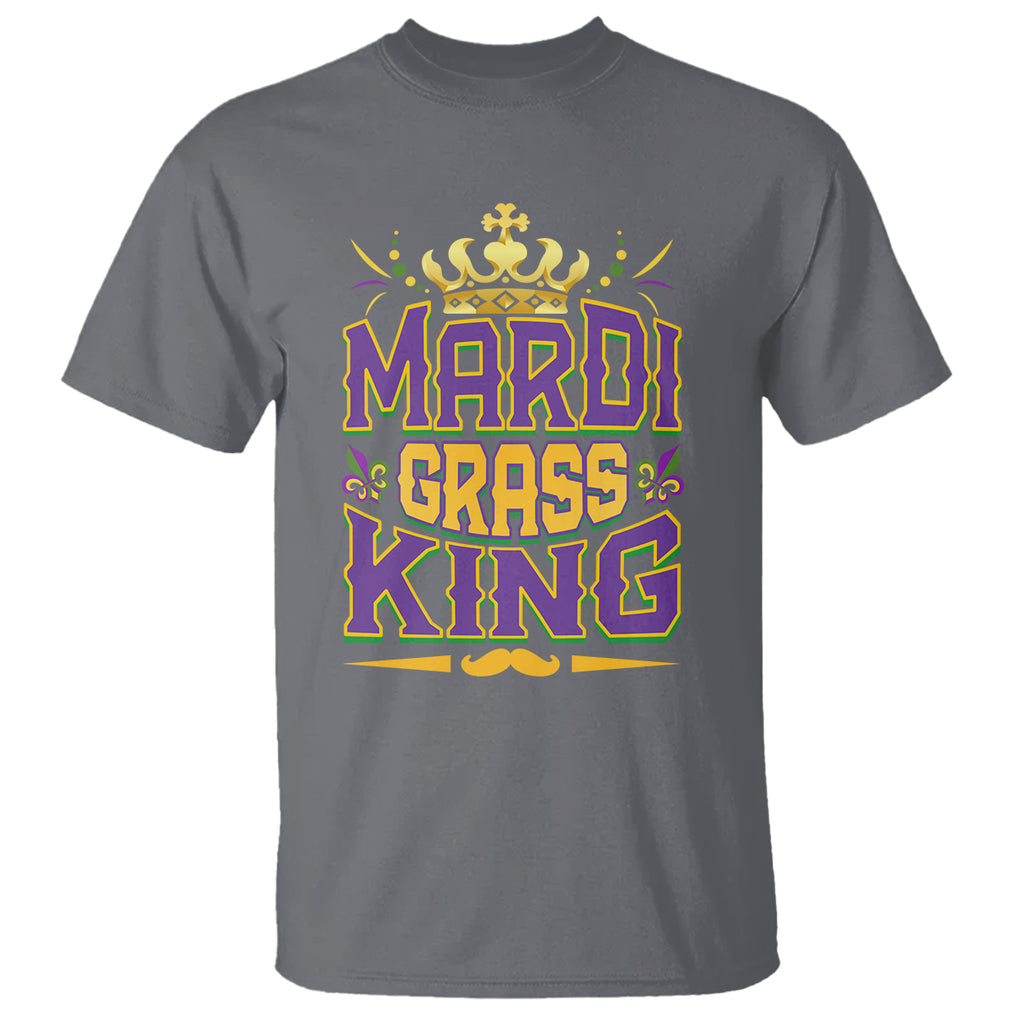 Mardi Gras King T Shirt Parade Party Fat Tuesday New Orleans TS09 Charcoal Printyourwear