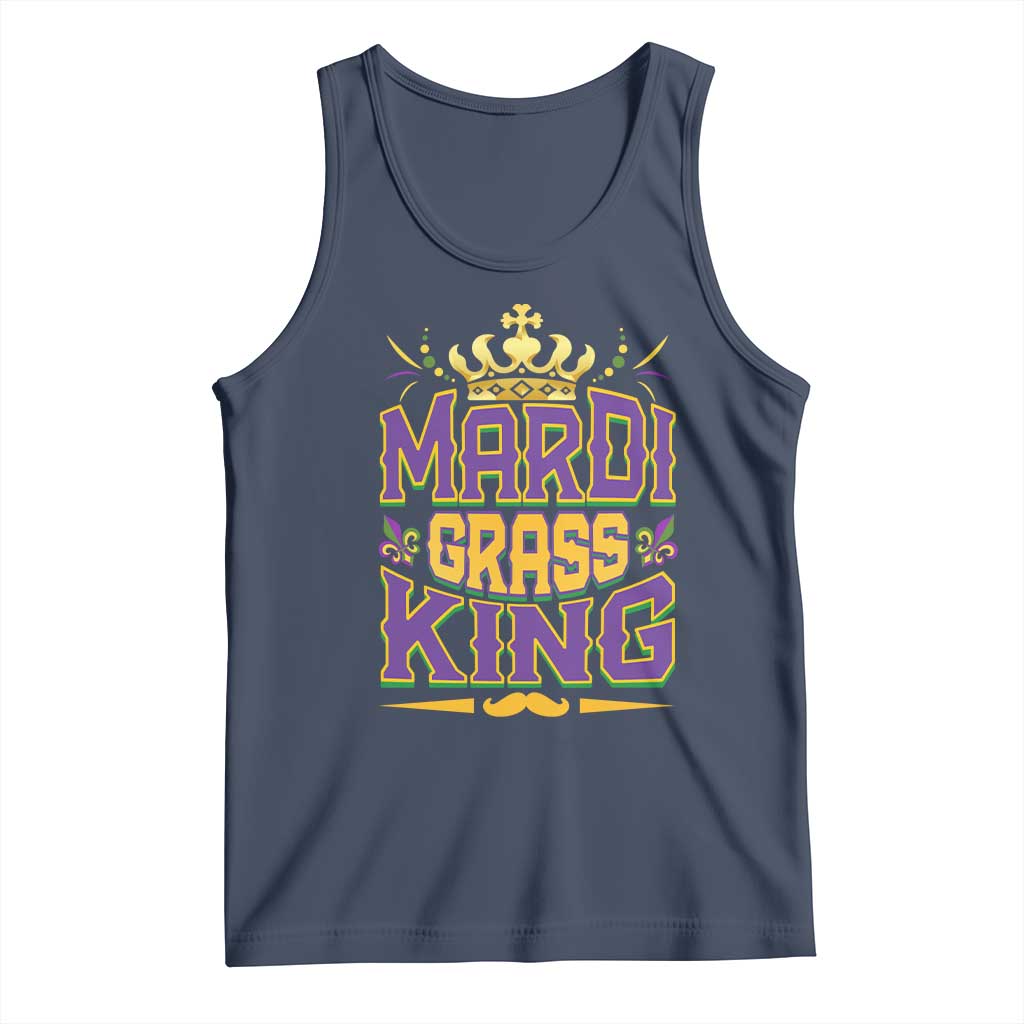 Mardi Gras King Tank Top Parade Party Fat Tuesday New Orleans TS09 Navy Print Your Wear