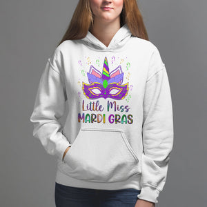 Mardi Gras Hoodie Little Miss Unicorn Cute Girl Women TS09 White Printyourwear