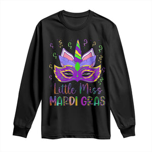 Mardi Gras Long Sleeve Shirt Little Miss Unicorn Cute Girl Women TS09 Black Print Your Wear