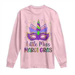 Mardi Gras Long Sleeve Shirt Little Miss Unicorn Cute Girl Women TS09 Light Pink Print Your Wear