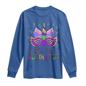 Mardi Gras Long Sleeve Shirt Little Miss Unicorn Cute Girl Women TS09 Royal Blue Print Your Wear