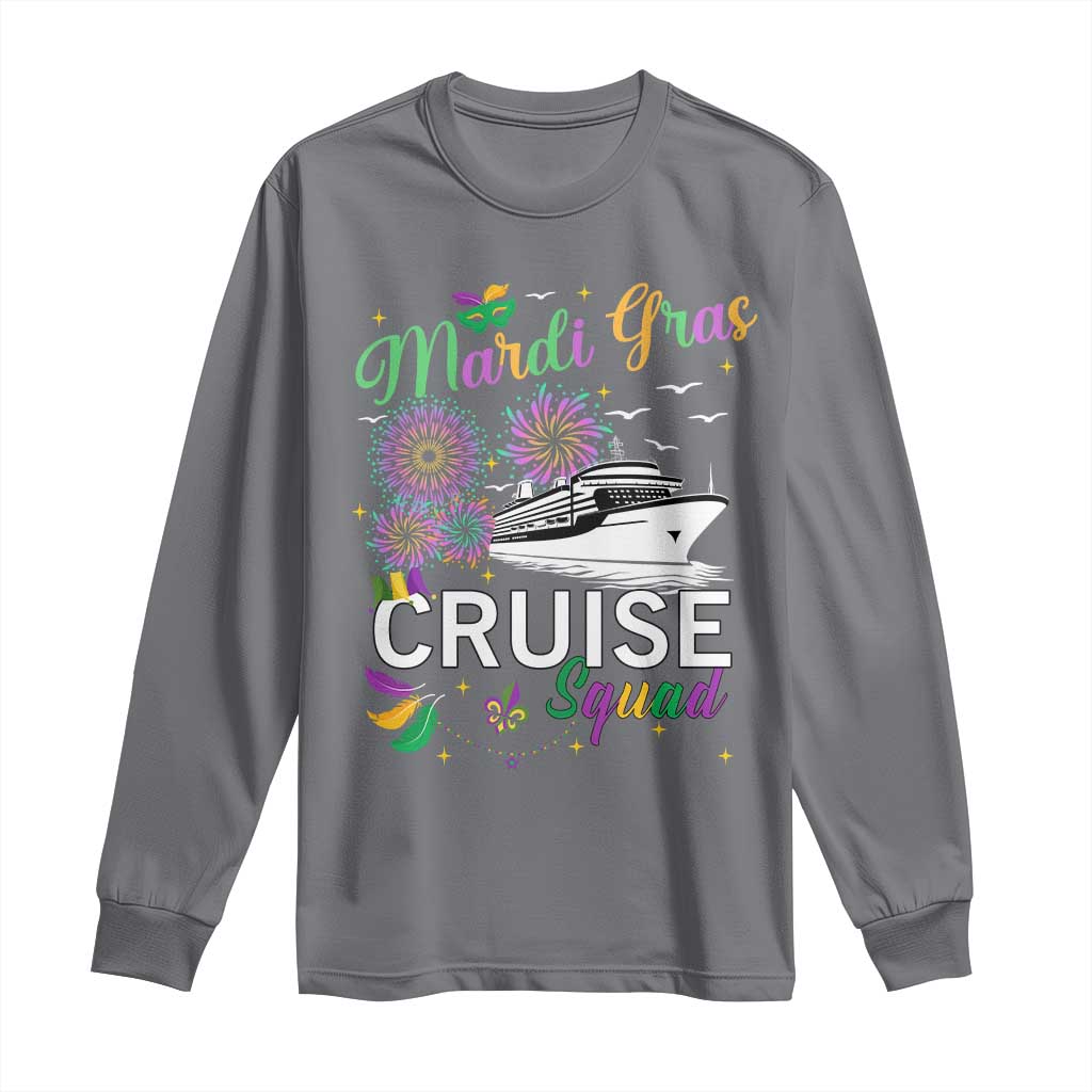 Mardi Gras Long Sleeve Shirt Cruise Squad Matching Group Family Vacation TS09 Charcoal Print Your Wear
