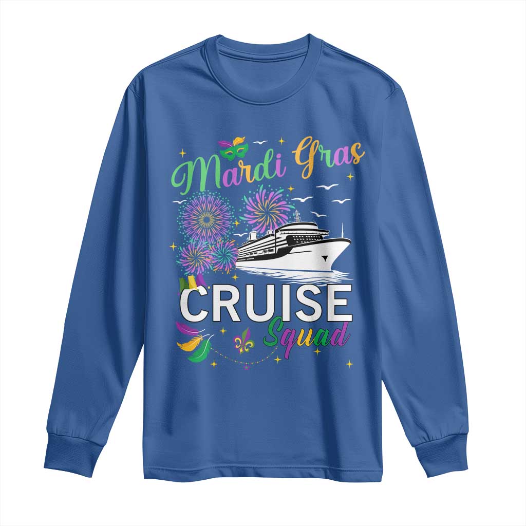 Mardi Gras Long Sleeve Shirt Cruise Squad Matching Group Family Vacation TS09 Royal Blue Print Your Wear