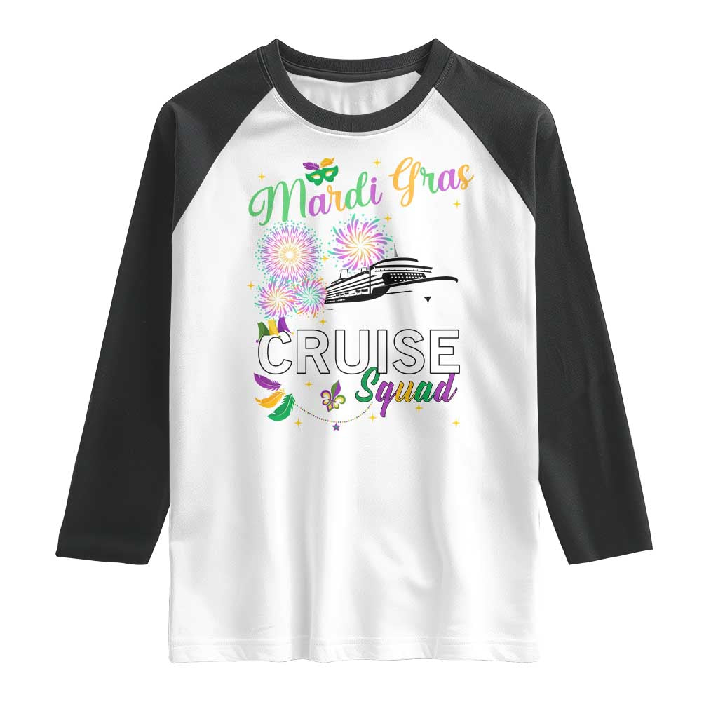 Mardi Gras Raglan Shirt Cruise Squad Matching Group Family Vacation TS09 White Black Print Your Wear