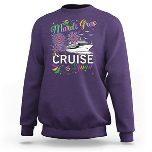 Mardi Gras Sweatshirt Cruise Squad Matching Group Family Vacation TS09 Purple Printyourwear