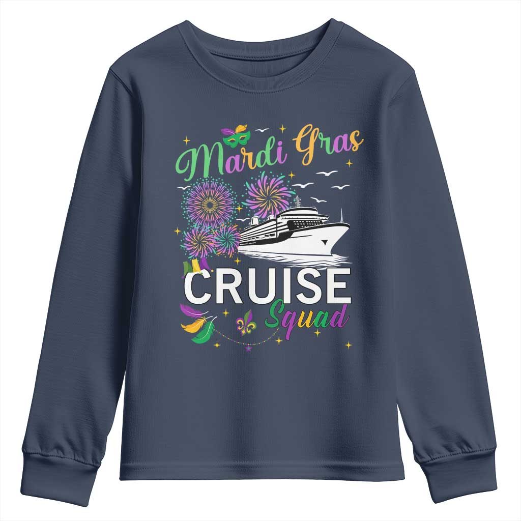 Mardi Gras Youth Sweatshirt Cruise Squad Matching Group Family Vacation TS09 Navy Print Your Wear