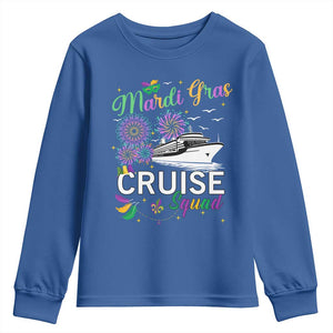 Mardi Gras Youth Sweatshirt Cruise Squad Matching Group Family Vacation TS09 Royal Blue Print Your Wear