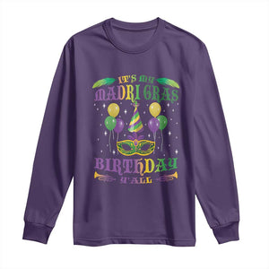 Funny It's My Mardi Gras Birthday Y'all Long Sleeve Shirt TS09 Purple Print Your Wear