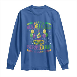 Funny It's My Mardi Gras Birthday Y'all Long Sleeve Shirt TS09 Royal Blue Print Your Wear