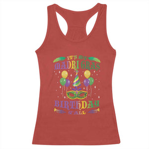 Funny It's My Mardi Gras Birthday Y'all Racerback Tank Top TS09 Red Print Your Wear