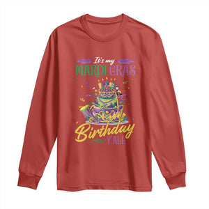 It's My Mardi Gras Birthday Y'all Funny Long Sleeve Shirt TS09 Red Print Your Wear